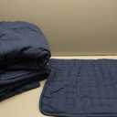 WDCOZY Navy Blue Cloud King Size Quilt Set, Tan Lightweight Farmhouse Bedspread, Rustic Country Coverlet, Taupe Camel Soft Bedding, Thin Comforter for All Season - 3 Pieces, 104x90 inches