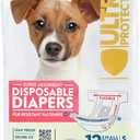 Paw Inspired Disposable Dog Diapers | Female Dog Diapers Ultra Protection | Diapers for Dogs in Heat, Excitable Urination, or Incontinence (12 Count, Small)
