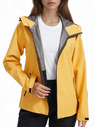 LAZAWG Rain Jacket Women Rain Coat with Hood Lightweight Breathable Waterproof Raincoat for Hiking Outdoor Travel Size M