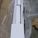 36'' x 84'' Glass Barn Door and 6.6 Ft Hardware Kit Included, MDF White Barn Door Slab with Frosted Glass, PVC Surface, Combined with Handle and Floor Guide-Assembly Required, Dark Grey