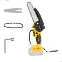 Mini Chainsaw Cordless Fit for DeWalt Battery 20V, 6-Inch & 4-Inch 2-in-1 Electric Chainsaw with Auto Oiling, 5m/s Chain Speed & Safety Lock, Lightweight for Branch Pruning, Tree Trimming