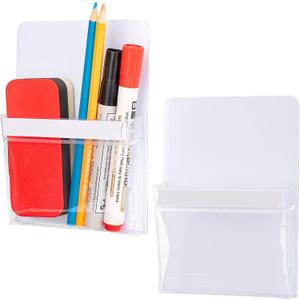 Magnetic Pencil Holders, Whiteboard Accessory Strong Magnets, Storage Pen Pocket for Your Fridge, School Locker, Office cabinets