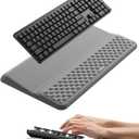Vaydeer Wrist Rest with Keyboard Stand, Computer Wrist Support Pad, Ergonomic Keyboard Riser Holder Lifter Tray with Wrist Pad, Soft Memory Foam Desk Cushion, Palm Hand Typing for Office Home School (Gray)
