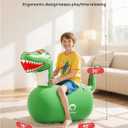 QPAU Infatable Bouncy Toys with Hand Pump, Heavy Duty Giant Bouncy Pal, 220lbs Load Capacity, Ride On Bouncy Animal Hopper Toy, Indoor Outdoor Bouncers for Kids Girls Boys Ages 5+ (Dinosaur, 1 Pack)