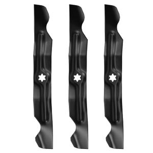 (3) 50" High-Lift Blades for 942-04053C Cub Cadet/Troy Bilt/MTD RZT 50 LT1050 LGT1050 LTX1050 LTX1050KW 50 inch Deck Lawn Mower Replace 742-04056 942-04056 742-04053A 742-04123 942-04053B, Black