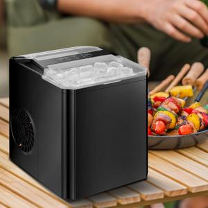 Countertop Ice Maker, Portable Self-Cleaning Machine with Ice Scoop and Basket (8.90 x 10.63 x 11.50 inch, Black)