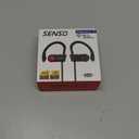 Senso Bluetooth Headphones, Best Wireless Sports Earphones w/Mic IPX7 Waterproof HD Stereo Sweatproof Earbuds for Gym Running Workout 8 Hour Battery Noise Cancelling Headsets (Black Red)
