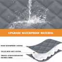 2 Sets Magnetic Thermal Insulated Curtains for 38" x 83" Doors with Clear Window Winter Thicken Quilted Oxford Cotton Waterproof Door Cover for Cold Weather(Grid, Transparent Gray)