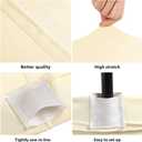 BDDC 4ft Table Cover Fitted, Ivory Spandex Table Covers, Washable and Wrinkle Resistant Stretch Tablecloths Rectangle for Events, Wedding, Banquets, Parties