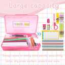3 x Pink Pencil Case Plastic Clear Hard Pencil Box Crayon Box Organizer 1 Pack Office Supplies Storage Container Organizer Boxes for Girls for Pens Crayon School Stylish Art Office Supplies Storage Medium