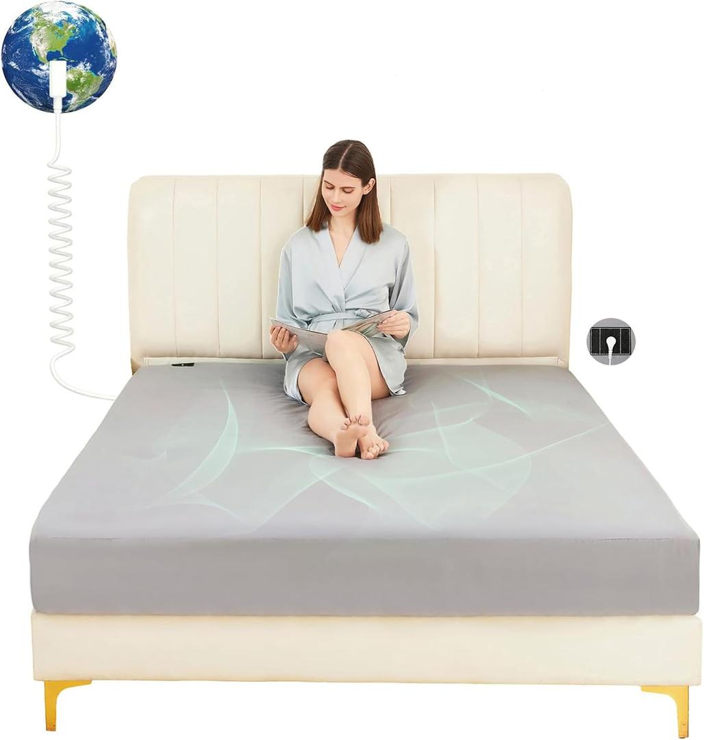 Grounding Sheets 10% Pure Silver Fiber and 90% Organic Cotton Earthing Grounded Well Bed Sheets for Improved Sleep Reduced Stress Anxiety (Gray, King)