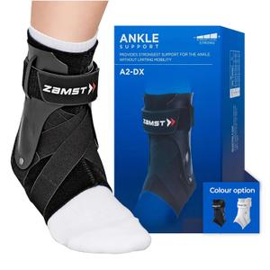 Zamst A2-DX Black Ankle Brace for Sports - Breathable Sports Ankle Support for Men and Women with Guard Stabilizers for High-Grade Ankle Sprain, L- Left, Large