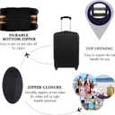 Explore Land Travel Luggage Cover Suitcase Protector Fits 27-30 Inch Case (Black, L)