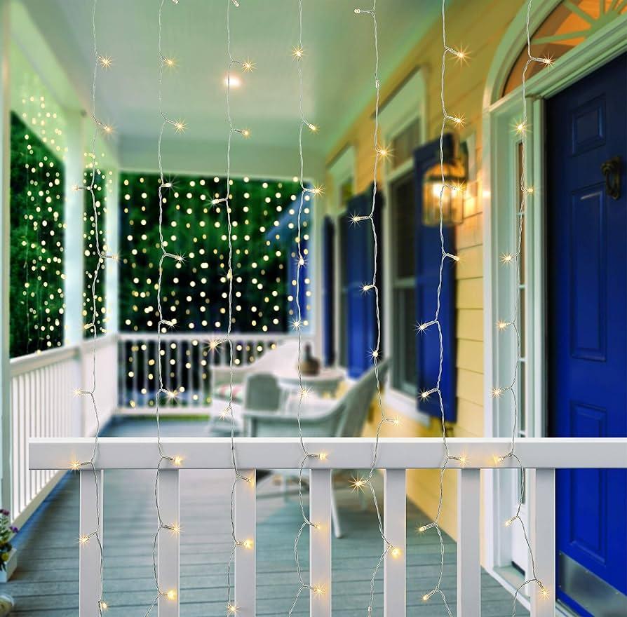 Cascading Curtain String Lights 10ft Warm White 