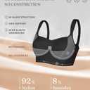 FeelinGirl Full Coverage Push Up Womens Bras with Support and Lift Wireless Seamless Plus Size Minimizer Bra Black XXL