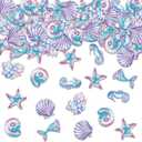 100PCS Mermaid Confetti Under the Sea Summer Theme Party Baby Shower Decorations Engagement Mermaid Tail Table Confetti for Boy Girl Supplies (mermaid)