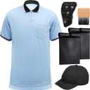 6 Pcs Baseball/Softball Umpire Accessories Set Including Umpire Shirt Hat Indicator Brush Ball Bag for Men Referee