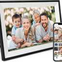 Digital Picture Frame 10.1 Inch WiFi Digital Photo Frame IPS HD Touch Screen Smart Cloud Photo Frame with 32GB Storage, Auto-Rotate, Easy Setup to Share Photos or Videos Remotely via AiMOR APP (Black)