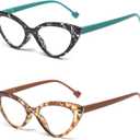 Cat Eye Fashion Reading Glasses for Women Spring Hinge Retro Cute Ladies Computer Readers ((Black Tortoiseshell,tea Tortoiseshell))