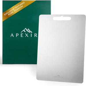100% Pure Titanium Cutting Board | Dual-Sided Non-Toxic Surface - Dishwasher Safe - Rustproof Healthy Cutting Board for Kitchen Prep - 14x10 inch