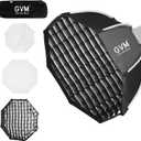 GVM 24.6in Softbox Soft Light Bowens Mount, 65cm Quick Release Softbox & Honeycomb Grid Compatible with GVM P80S/ SD80D/G100W/PR150R/PRO-SD200B/PRO-SD300B Video Light and Other Brand Video Lights