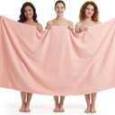 REDKISS Pack of 1 Jumbo Bath Sheet, 40 x 80 Inches Microfiber Oversized Bath Towel for Bathroom, Extra Large & Lightweight, Quick-Dry, Super Soft & Highly Absorbent, Perfect to Wrap Yourself in, Pink