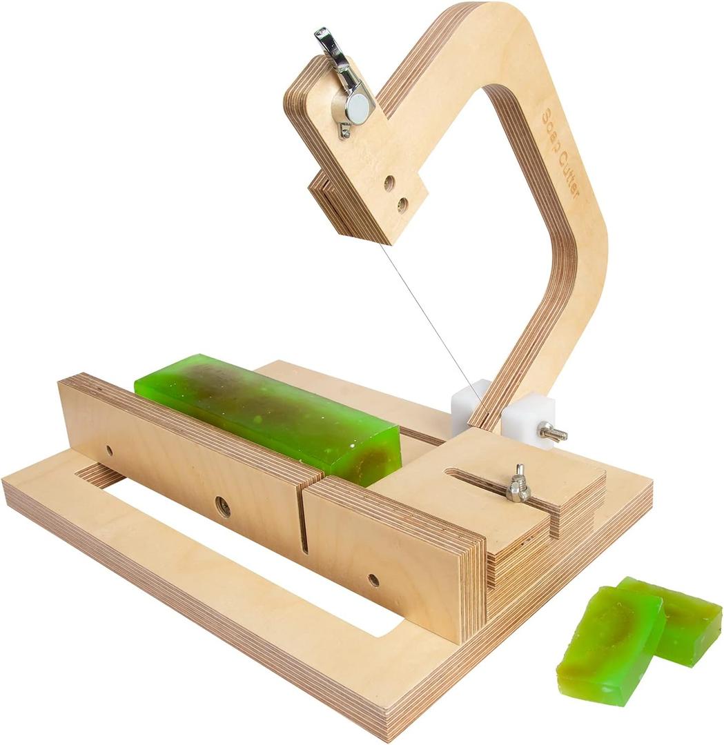 Evinis Wooden Soap Cutter Adjustable Wire Slicer Cutting Tool for Handmade Soap Making Candles Trimming Cheese DIY Cutting Making Tool (Style1) (Z-01)