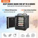 VEVOR Insulated Food Pan Carrier, 81 Qt Hot Box for Catering, Food Box Carrier with Double Buckles, Front Loading Food Warmer with Handles, Stackable End Loader for Restaurant, Canteen