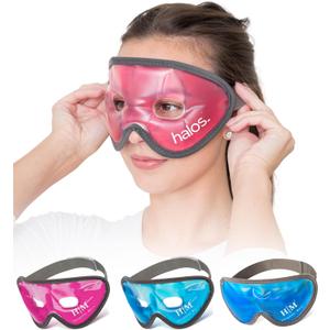 MyHalos Gel Eye Mask - Reusable Cold Eye Mask with Adjustable Straps- Our Soothing Eye Gel Mask Helps Puffy Eyes, Dark Circles and Hangovers - Our Eye Ice Pack Also Relieves Sinus Pain & Headaches 