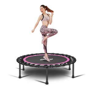 Newan 40" Silent Mini Trampoline Fitness Trampoline Bungee Rebounder Jumping Cardio Trainer Workout for Adults-Max Limit 330lbs
