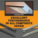 Coated Composite Deck Screws #10 x 2-3/4, Self Tapping Wood Screws and Deck Screws with Torx T20 Star Drive, Type 17 Point, Flat Head, 1 Free Bit Included (Gray, 350), by YYL FASTENER