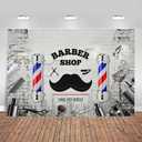 Barbershop Party Backdrop Hair Stylist Figures Photo Background Barber Salon Tools Home Party Photography Background Bar Barber Shop Decor Supplies Photography Studio Props 7x5ft YL01WH