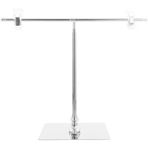 SOLUSTRE Adjustable T Shaped Poster Stand with Clip 33.14X12.36X5.70In Metal Desktop Banner Holder for Indoor Outdoor Store Display Advertising Sign