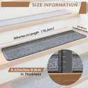 9x30 Inch Stair Treads for Wooden Steps Indoor(15-Pack) Non Slip Adhesive Peel and Stick Carpet Stair Treads, Washable & Reusable Stair Runner Rugs for Kids Elders and Pets-Grey