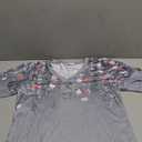 Womens Blouses Dressy Casual Short Sleeve Shirts Medium, Z-floral Grey