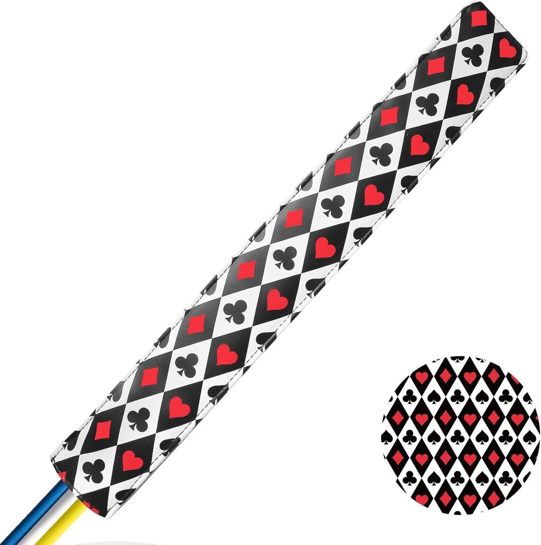 FINGER TEN Golf Alignment Stick Cover Headcover Rods Holder Case Leather 14''× 2'' in USA Black White Green Hold At Least 2 Sticks