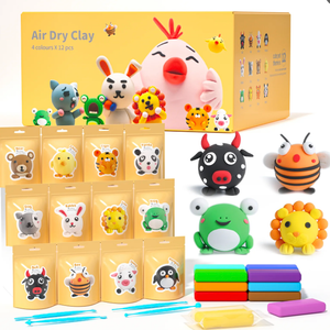 Air Dry Clay For Kids - Pets Group 12pcs Pack With Tool kit