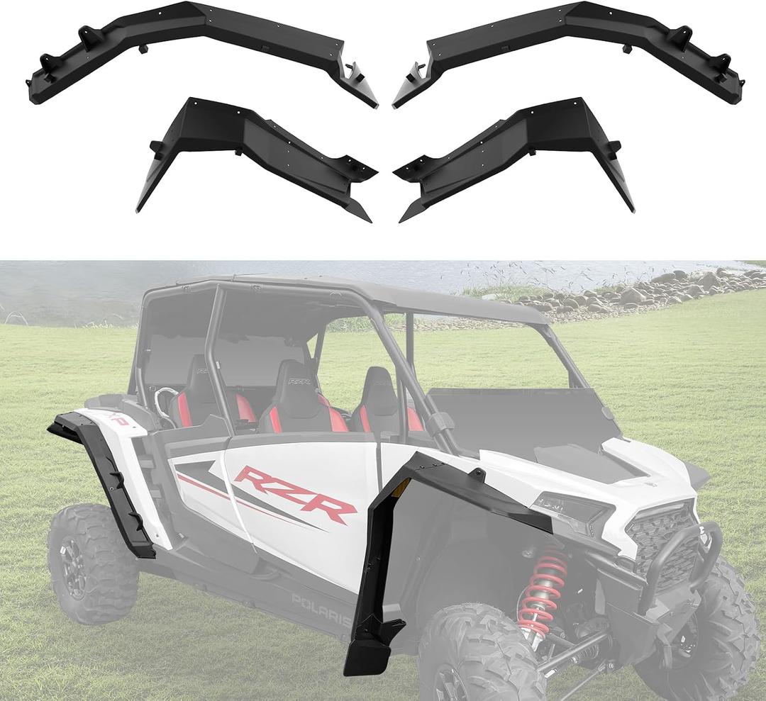 Wider Fender Flares Kit for 2024 2025 Polaris RZR XP 1000 / XP4 1000, Extended Front & Rear Full Coverage Fender Flares Mud Flaps Guards, Exterior Accessories, Replace OEM #2889133