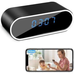 Hidden Camera Clock WiFi with Night Vision Surveillance Security Nanny Cams HD 1080P Wireless Video Spy Camera for Home/Pet