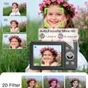 Digital Camera, FHD 1080P Point and Shoot Camera with 32GB SD Card, 2 Batteries, 16X Zoom, Anti Shake, Compact Small Design for Kids Teens Students Girls Boys (Black)