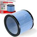 Shop-Vac High Performance 90304/90344 Cartridge Filter, Fits most 5-16 Gallon Shop-Vac Wet/Dry Vacuums, High Efficiency Filtration Paper, Washable and Reusable, 1 Pack