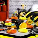 3 x Threan 9 Pieces Construction Party Centerpieces Honeycomb Car Truck Zone Centerpieces 3D Table decorations for Baby Shower Birthday Party favors Supplies