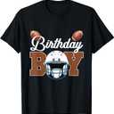 Birthday Boy Kids Football Birthday Party Boys Toddlers T-Shirt (Black, M)