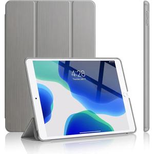 Case for iPad 9th/8th/7th Generation 2021/2020/2019, [Slim Trifold Stand + Auto Wake/Sleep], Premium Protective Hard PC Back Cover for Apple iPad 10.2 Inch (Grey)