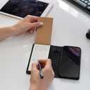 MOJO Notepad Phone Case for iPhone 13/14/15 - Folding Wallet Phone Case with Mini Pen and Note Pad (Black) (Fits iPhone 15)