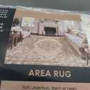 WondRg 8x10 Brown Neutral Area Rug | Washable, Non Slip, Soft Low Pile, Vintage Farmhouse, Large, for Living Room Bedroom Dining Room Office Indoor Home Decor
