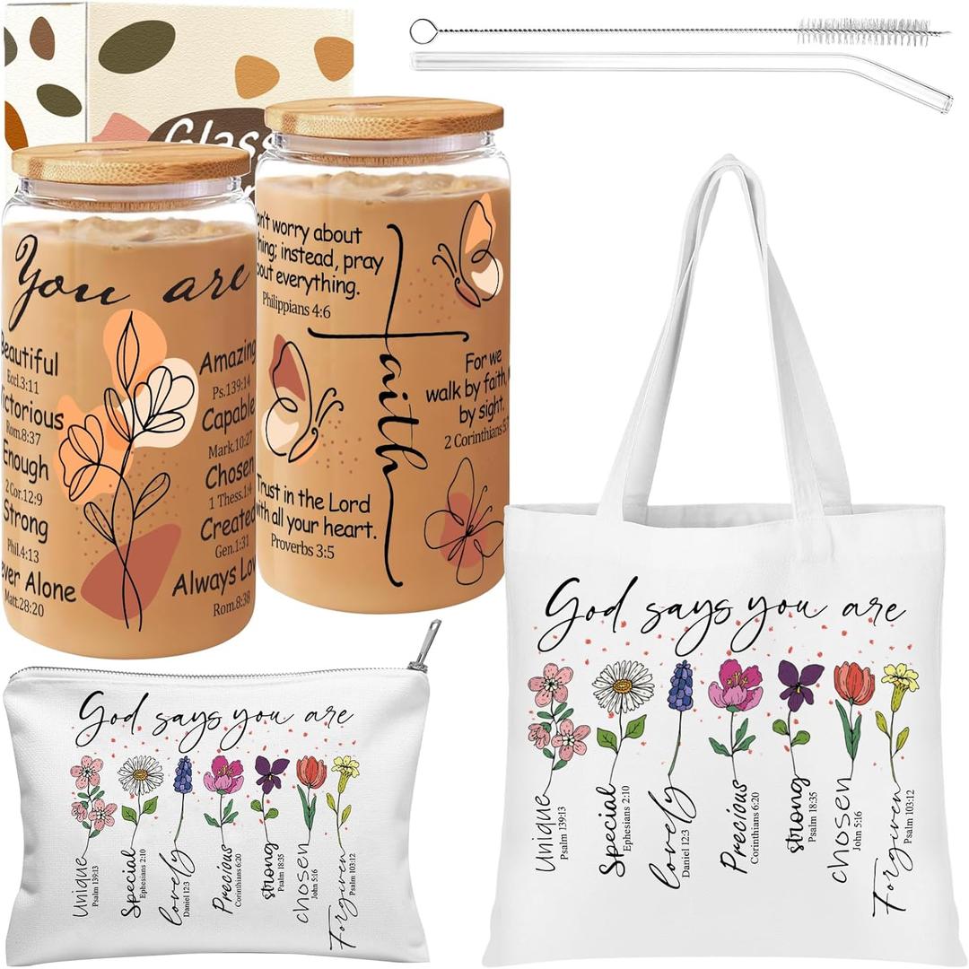 Christian Religious Gifts for Women, Best Friend Sister Mom Christmas Birthday Gifts for Women Faith, Bible Bags for Her, God Says You Are Gifts Box