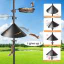 Metal Squirrel Baffle for Bird Feeder Pole, 19-Inch Chew Proof Guard with Spring Motion, Heavy Duty Pole Mount Squirrel Proof Baffle for Outdoor Garden Yard, Fits 0.5-1 Inch Poles, Protects Bird Food