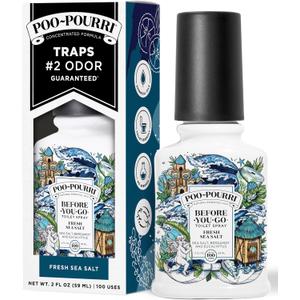 2 x Poo-Pourri Before-You-Go Toilet Spray, Fresh Sea Salt, 2 Fl Oz, Up to 100 Uses, Bathroom Odor Deodorizer with Essential Oils for Home or Work, Travel Essentials, TSA Approved Size, Sea Salt Bergamot