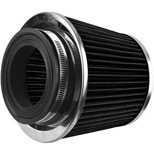 Car Clamp-On Air Intake Filter, 3 In 3.5 In 4 In Round Tapered Vehicle Cone Air Filters, High-Performance Washable Auto Replacement Intake Filtering Accessories, Universal Fit (Black)